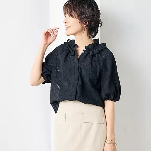 【ノーリーズソフィー/NOLLEY'S sophi】のサッカーチェックフリルネックブラウス インテリア・キッズ・メンズ・レディースファッション・服の通販 founy(ファニー) https://founy.com/ ファッション Fashion レディースファッション WOMEN トップス・カットソー Tops/Tshirt シャツ/ブラウス Shirts/Blouses 2025年 2025 2025春夏・S/S Ss,Spring/Summer,2025 おすすめ Recommend インナー Inner ジャケット Jacket フリル Frills ボトム Bottom |ID: prp329100004452943 ipo3291000000031712354