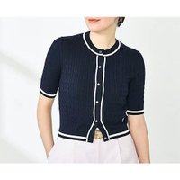 【ノーリーズ/NOLLEY'S】の配色ケーブル半袖カーディガン 人気、トレンドファッション・服の通販 founy(ファニー) ファッション Fashion レディースファッション Ladies' Fashion Online トップス・カットソー Tops/Tshirt カーディガン Cardigans 2025年 2025 2025春夏・S/S Ss,Spring/Summer,2025 おすすめ Recommend カーディガン Cardigan コンパクト Compact シルク Silk デニム Denim フェミニン Feminine ロング Long ワイド Wide 半袖 Short Sleeve 夏 Summer 春 Spring |ID:prp329100004452953