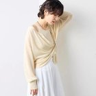 【ノーリーズソフィー/NOLLEY'S sophi】の《アンサンブル対応》《手洗い可能》イタリー糸ラメシアーVネックカーディガン ベージュ|ID: prp329100004452959 ipo3291000000031156068