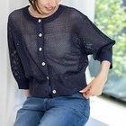 【ノーリーズ/NOLLEY'S】の《手洗い可能》スパンコールメッシュ5分袖カーディガン ネイビー|ID: prp329100004452960 ipo3291000000032524591