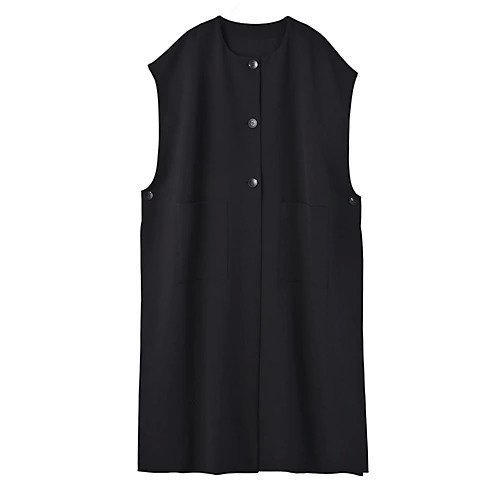 【スタイルデリ/STYLE DELI】の【BLK001】シングルロングベスト インテリア・キッズ・メンズ・レディースファッション・服の通販 founy(ファニー) 　ファッション　Fashion　レディースファッション　Fashion for Women　アウター　Coat / Outerwear Collection　トップス・カットソー　Cut & Sew Tops　ベスト&ジレ / 重ね着スタイル　Vests & Gilets　イエロー　Yellow　インナー　Innerwear　定番　Standard, Basic Item　ベスト　Vest, Waistcoat　ポケット　Pocket, Pocket Detail　羽織　Haori, Light Jacket　ロング　Long, Long-Length　ワイド　Wide, Wide Fit　おすすめ　Recommended / Our Picks　夏　Summer　エレガント 上品　Elegant　ブラック|ID: prp329100004452964 ipo3291000000031728385
