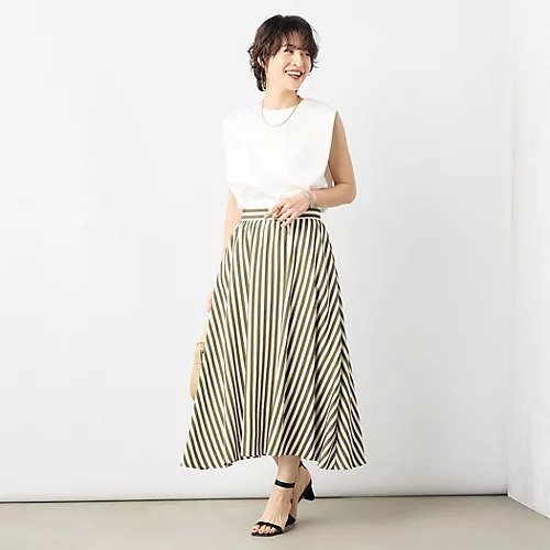 【ノーリーズ/NOLLEY'S】の《セットアップ対応》ドビーストライプフレアスカート 人気、トレンドファッション・服の通販 founy(ファニー) 　ファッション　Fashion　レディースファッション　Fashion for Women　セットアップ　Matching Sets　スカート・ミニ/ミディ/マキシ　Skirts / Mini, Midi & Maxi Skirts　スカート　Skirts　Aライン・フレアスカート　A-Line & Flared Skirts　2025年　2025　2025春夏・S/S　Spring/Summer 2025 SS25　シンプル　Simple, Minimal　ストライプ　Stripe, Striped Pattern　セットアップ　Set-Up, Coordinated Outfit　フレア　Flare, Flared　夏　Summer　other-3|ID: prp329100004452971 ipo3291000000031254171