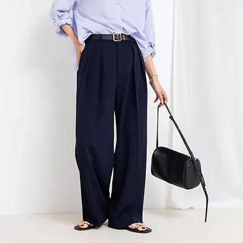 【ノーリーズソフィー/NOLLEY'S sophi】のウォッシャブル強撚ツイルワイドパンツ インテリア・キッズ・メンズ・レディースファッション・服の通販 founy(ファニー) 　ファッション　Fashion　レディースファッション　Fashion for Women　パンツ　Pants & Trousers　2025年　2025　2025春夏・S/S　Spring/Summer 2025 SS25　おすすめ　Recommended / Our Picks　ウォッシャブル　Machine Washable　ツイル　Twist, Twisted Detail　トレンド　Trend, Trending Now　ワイド　Wide, Wide Fit　人気　Popular, Best Seller　定番　Standard, Basic Item　ネイビー|ID: prp329100004452982 ipo3291000000032167255