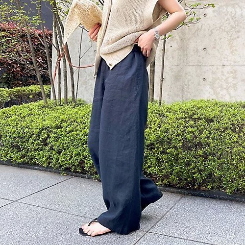 【ノーリーズ/NOLLEY'S】の【WEB STAFF恵 別注カラーあり】《セットアップ対応》リネンセミワイドパンツ インテリア・キッズ・メンズ・レディースファッション・服の通販 founy(ファニー) 　ファッション　Fashion　レディースファッション　WOMEN　セットアップ　Setup　パンツ　Pants　セットアップ　Set Up　フリル　Frills　別注　Special Order　リネン　Linen　ワイド　Wide　おすすめ　Recommend　夏　Summer　2025年　2025　2025春夏・S/S　Ss,Spring/Summer,2025　ダークネイビー|ID: prp329100004452983 ipo3291000000032165123