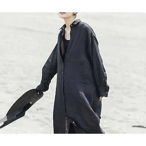 【ノーリーズ/NOLLEY'S】のリネンシャツワンピース インテリア・キッズ・メンズ・レディースファッション・服の通販 founy(ファニー) 　ファッション　Fashion　レディースファッション　WOMEN　ワンピース　Dress　シャツワンピース　Shirt Dresses　カフス　Cuffs　ギャザー　Gather　フリル　Frills　フレア　Flare　ポケット　Pocket　ヨーク　Yoke　リネン　Linen　おすすめ　Recommend　夏　Summer　2025年　2025　2025春夏・S/S　Ss,Spring/Summer,2025　ブラック|ID: prp329100004452986 ipo3291000000032165175