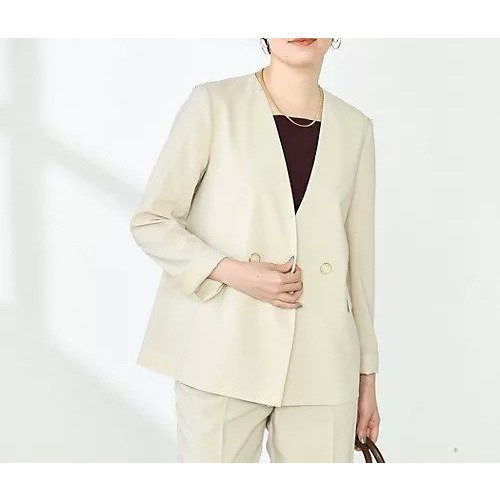 【ノーリーズ/NOLLEY'S】の《セットアップ対応》ウォッシャブルドライトロピカルノーカラーダブルジャケット インテリア・キッズ・メンズ・レディースファッション・服の通販 founy(ファニー) https://founy.com/ ファッション Fashion レディースファッション Fashion for Women アウター Coat / Outerwear Collection レディースジャケット・軽アウター Jackets 2025年 2025 2025春夏・S/S Spring/Summer 2025 SS25 おすすめ Recommended / Our Picks ジャケット Jacket, Outerwear セットアップ Set-Up, Coordinated Outfit ダブル Double, Double-Breasted ワイド Wide, Wide Fit 夏 Summer ビジネス 仕事 通勤 Business / Work / Commuting |ID: prp329100004452995 ipo3291000000031156267