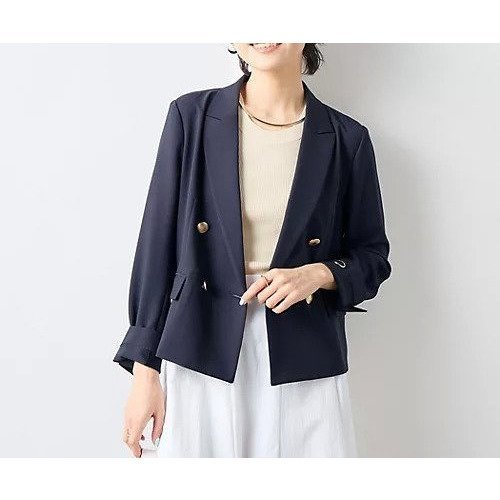 【ノーリーズソフィー/NOLLEY'S sophi】のウォッシャブルショートジャケット インテリア・キッズ・メンズ・レディースファッション・服の通販 founy(ファニー) 　ファッション　Fashion　レディースファッション　Fashion for Women　アウター　Coat / Outerwear Collection　レディースジャケット・軽アウター　Jackets　2025年　2025　2025春夏・S/S　Spring/Summer 2025 SS25　おすすめ　Recommended / Our Picks　ウォッシャブル　Machine Washable　サマー　Summer, Summer Style　ショート　Short, Short Length　ジャケット　Jacket, Outerwear　ストレッチ　Stretch, Stretchy Fabric　メタル　Metal, Metal Parts　ワイド　Wide, Wide Fit　夏　Summer　ネイビー|ID: prp329100004453001 ipo3291000000031156296