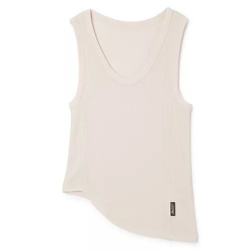 【フォトコピュー/PHOTOCOPIEU】のROUND-HEM TANK TOP インテリア・キッズ・メンズ・レディースファッション・服の通販 founy(ファニー) 　ファッション　Fashion　レディースファッション　WOMEN　ワンピース　Dress　2025年　2025　2025春夏・S/S　Ss,Spring/Summer,2025　アシンメトリー　Asymmetry　インナー　Inner　タンク　Tank　ボトム　Bottom　ラウンド　Round　洗える　Washable　IVORY|ID: prp329100004454854 ipo3291000000031169442