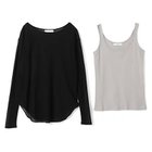 【スアデオ/suadeo】のシアーワッフル タンクトップセット ブラック×シルバーグレー|ID:prp329100004454857