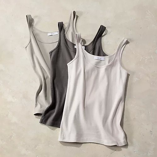 【スアデオ/suadeo】のシアーワッフル タンクトップセット 人気、トレンドファッション・服の通販 founy(ファニー) 　ファッション　Fashion　レディースファッション　Fashion for Women　インナー　Innerwear　洗える　Machine Washable　カッティング　Cutting Detail　カットオフ　Cut-Off Design　シアー　Sheer, See-Through　シルバー　Silver, Metallic Silver　タンク　Tank Top, Sleeveless Top　デコルテ　Décolleté, Neckline　トレンド　Trend, Trending Now　バランス　Balance, Style Balance　ラウンド　Round, Round Neck　リラックス　Relax, Relaxed Fit　ワイド　Wide, Wide Fit　ワッフル　Waffle, Waffle Knit　エレガント 上品　Elegant　other-3|ID: prp329100004454857 ipo3291000000035425328