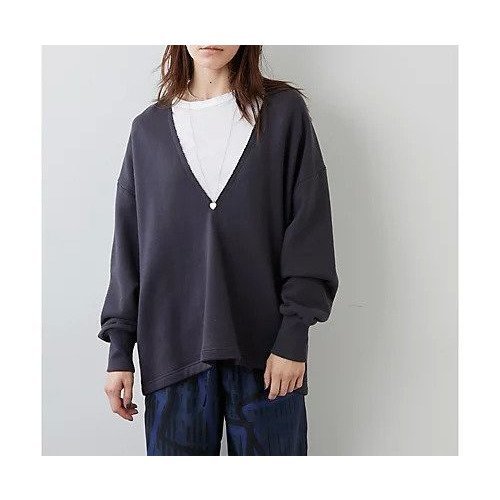 【ウィムガゼット/Whim Gazette】の裏毛Vネックプルオーバー 人気、トレンドファッション・服の通販 founy(ファニー) 　ファッション　Fashion　レディースファッション　WOMEN　トップス・カットソー　Tops/Tshirt　プルオーバー　Pullover　Vネック　V-Neck　カットオフ　Cut Off　キャミソール　Camisole　ダメージ　Damage　ドロップ　Drop　バランス　Balance　おすすめ　Recommend　日本製　Made In Japan　other-2|ID: prp329100004458533 ipo3291000000031236816