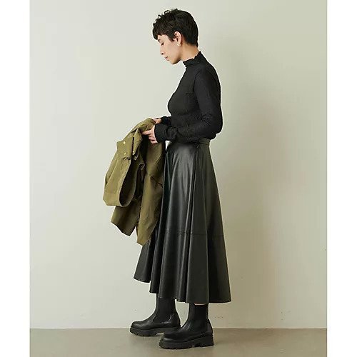 【ウィムガゼット/Whim Gazette】のECOレザーフレアスカート 人気、トレンドファッション・服の通販 founy(ファニー) 　ファッション　Fashion　レディースファッション　WOMEN　スカート　Skirt　Aライン/フレアスカート　Flared A-Line Skirts　クール　Cool　バランス　Balance　フェイクレザー　Faux Leather　フレア　Flare　リアル　Real　ロング　Long　エレガント 上品　Elegant　other-3|ID: prp329100004458544 ipo3291000000031236839