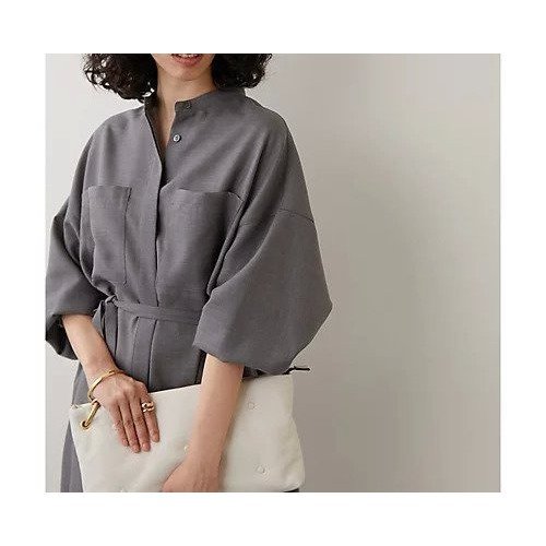 【ウィムガゼット/Whim Gazette】のウールシャツワンピース 人気、トレンドファッション・服の通販 founy(ファニー) 　ファッション　Fashion　レディースファッション　WOMEN　ワンピース　Dress　シャツワンピース　Shirt Dresses　ギャザー　Gather　軽量　Lightweight　ショルダー　Shoulder　スリット　Slit　ドロップ　Drop　パッチ　Patch　フロント　Front　ポケット　Pocket　ロング　Long　エレガント 上品　Elegant　other-2|ID: prp329100004458561 ipo3291000000031236873