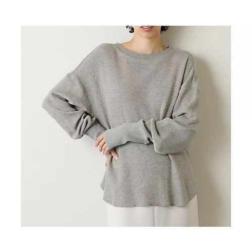 【ウィムガゼット/Whim Gazette】のエルボパッチプルオーバー インテリア・キッズ・メンズ・レディースファッション・服の通販 founy(ファニー) 　ファッション　Fashion　レディースファッション　Fashion for Women　トップス・カットソー　Cut & Sew Tops　カジュアルプルオーバー・ニットトップス　Pullovers & Knit Tops / Casual Pullovers　シンプル　Simple, Minimal　フロント　Front, Front Design　ボトム　Bottoms, Lower Wear　メランジ　Melange, Mixed Yarn　ワッフル　Waffle, Waffle Knit　2022年　2022　2022 春夏 S/S　Spring/Summer 2022 SS22　ライトグレー|ID: prp329100004458623 ipo3291000000031210128
