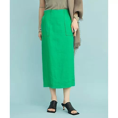 【ウィムガゼット/Whim Gazette】の《WEB限定》リネンペンシルスカート インテリア・キッズ・メンズ・レディースファッション・服の通販 founy(ファニー) 　ファッション　Fashion　レディースファッション　Fashion for Women　スカート　Skirts　キャンバス　Canvas, Canvas Fabric　スマート　Smart, Elegant　フレンチ　French, French Style　ペンシル　Pencil, Pencil Skirt　リネン　Linen, Linen Fabric　2022年　2022　2022 春夏 S/S　Spring/Summer 2022 SS22　グリーン|ID: prp329100004458669 ipo3291000000031210263