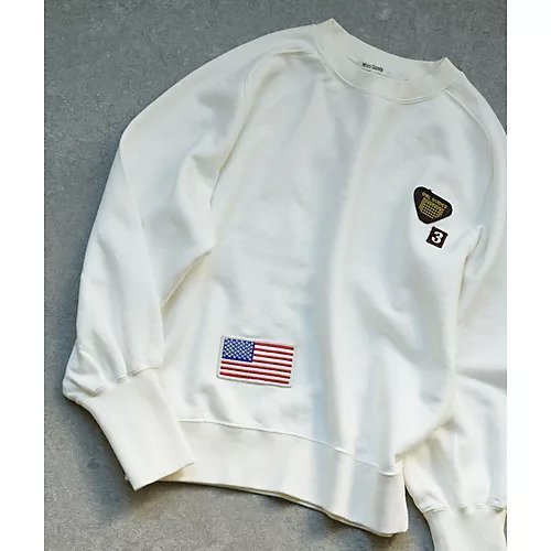 【ウィムガゼット/Whim Gazette】のワッペンSETスウェット2 インテリア・キッズ・メンズ・レディースファッション・服の通販 founy(ファニー) 　ファッション　Fashion　レディースファッション　Fashion for Women　トップス・カットソー　Cut & Sew Tops　レディースパーカー・カジュアルフーディー　Casual Hoodies & Sweatshirts　スウェット・クルーネックトップス　Sweatshirts & Crewnecks / Relaxed Fit Sweat Tops　ヴィンテージ　Vintage Style　吸水　Absorbent, Quick-Dry　スウェット / スエット　Sweatshirt, Sweatwear　タオル　Towel, Bath Towel　定番　Standard, Basic Item　フェミニン　Feminine, Girly　ロング　Long, Long-Length　2022年　2022　2022 春夏 S/S　Spring/Summer 2022 SS22　おすすめ　Recommended / Our Picks　オフホワイト|ID: prp329100004458680 ipo3291000000031210294