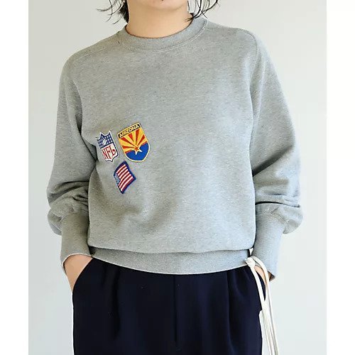 【ウィムガゼット/Whim Gazette】のワッペンSETスウェット2 インテリア・キッズ・メンズ・レディースファッション・服の通販 founy(ファニー) 　ファッション　Fashion　レディースファッション　Fashion for Women　トップス・カットソー　Cut & Sew Tops　レディースパーカー・カジュアルフーディー　Casual Hoodies & Sweatshirts　スウェット・クルーネックトップス　Sweatshirts & Crewnecks / Relaxed Fit Sweat Tops　ヴィンテージ　Vintage Style　吸水　Absorbent, Quick-Dry　スウェット / スエット　Sweatshirt, Sweatwear　タオル　Towel, Bath Towel　定番　Standard, Basic Item　フェミニン　Feminine, Girly　ロング　Long, Long-Length　2022年　2022　2022 春夏 S/S　Spring/Summer 2022 SS22　おすすめ　Recommended / Our Picks　ダークグレー|ID: prp329100004458680 ipo3291000000031210298