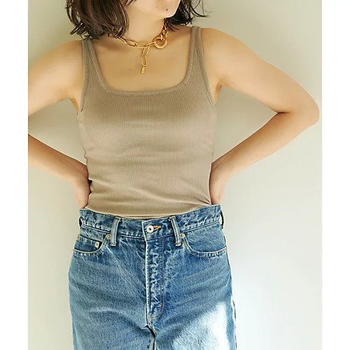 【ウィムガゼット/Whim Gazette】のカップツキリブノースリ インテリア・キッズ・メンズ・レディースファッション・服の通販 founy(ファニー) ファッション Fashion レディースファッション Fashion for Women 2022年 2022 2022 春夏 S/S Spring/Summer 2022 SS22 インナー Innerwear スクエア Square, Square Shape ストレッチ Stretch, Stretchy Fabric タンク Tank Top, Sleeveless Top デコルテ Décolleté, Neckline フィット Fit, Slim Fit フロント Front, Front Design ランダム Random, Irregular エレガント 上品 Elegant ベージュ|ID: prp329100004458694 ipo3291000000031210356