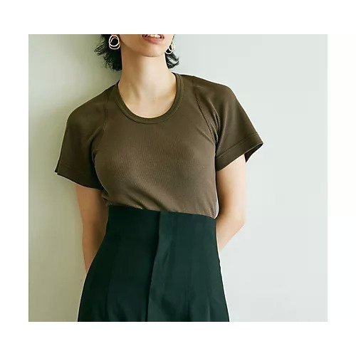 【ウィムガゼット/Whim Gazette】の【OVERNEATH】リブTEE インテリア・キッズ・メンズ・レディースファッション・服の通販 founy(ファニー) 　ファッション　Fashion　レディースファッション　Fashion for Women　インナー　Innerwear　ジャケット　Jacket, Outerwear　ブライト　Bright, Shiny　別注　Limited Edition, Custom Order　2022年　2022　2022 春夏 S/S　Spring/Summer 2022 SS22　ブラウン|ID: prp329100004458726 ipo3291000000031210438