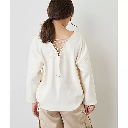 【ウィムガゼット/Whim Gazette】の【three dots】バックレースアップカットソー 人気、トレンドファッション・服の通販 founy(ファニー) 　ファッション　Fashion　レディースファッション　WOMEN　トップス・カットソー　Tops/Tshirt　カットソー　Cut and Sewn　カットソー　Cut And Sew　スリーブ　Sleeve　人気　Popularity　バランス　Balance　フィット　Fit　ボトム　Bottom　ボーダー　Border　レース　Race　ロング　Long　ワイド　Wide　2022年　2022　2022 春夏 S/S　Ss,Spring/Summer,2022　other-3|ID: prp329100004458780 ipo3291000000031237312