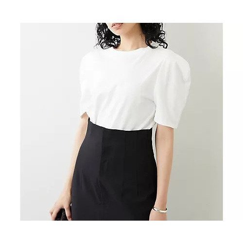 【ウィムガゼット/Whim Gazette】のスリーブコンシャスTシャツ インテリア・キッズ・メンズ・レディースファッション・服の通販 founy(ファニー) 　ファッション　Fashion　レディースファッション　Fashion for Women　トップス・カットソー　Cut & Sew Tops　シャツ・ブラウス・オフィスカジュアル　Elegant Blouses & Button-Ups　ロングTシャツ・Tシャツ　Longline T-Shirts & Tees　アクセサリー　Fashion Accessories　カットソー　Cut and Sewn Top　スタンダード　Standard, Basic　スリーブ　Sleeve, Long Sleeve / Short Sleeve　デニム　Denim, Jeans Material　トレンド　Trend, Trending Now　半袖　Short Sleeve, Half Sleeve　2022年　2022　2022 春夏 S/S　Spring/Summer 2022 SS22　夏　Summer　オフホワイト|ID: prp329100004458801 ipo3291000000031210648