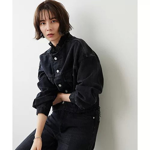 【ウィムガゼット/Whim Gazette】の【ai no de】デニムジャケット インテリア・キッズ・メンズ・レディースファッション・服の通販 founy(ファニー) 　ファッション　Fashion　レディースファッション　WOMEN　アウター　Coat Outerwear　ジャケット　Jackets　デニムジャケット　Denim Jackets　インディゴ　Indigo　ショート　Short　ジャケット　Jacket　デニム　Denim　バランス　Balance　ブルゾン　Blouson　リアル　Real　2022年　2022　2022-2023秋冬・A/W　Aw/Autumn/Winter//Fw/Fall-Winter/2022-2023　エレガント 上品　Elegant　ブラック|ID: prp329100004458842 ipo3291000000031210764