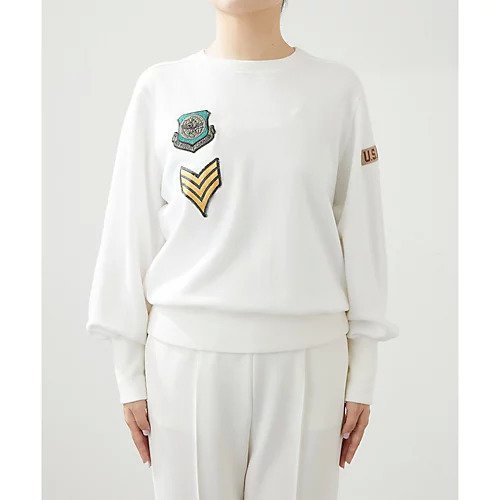 【ウィムガゼット/Whim Gazette】のワッペンスウェット 人気、トレンドファッション・服の通販 founy(ファニー) 　ファッション　Fashion　レディースファッション　WOMEN　トップス・カットソー　Tops/Tshirt　パーカ　Sweats　スウェット　Sweat　ヴィンテージ　Vintage　吸水　Water Absorption　スウェット　Sweat　タオル　Towel　定番　Standard　フェミニン　Feminine　ロング　Long　2022年　2022　2022-2023秋冬・A/W　Aw/Autumn/Winter//Fw/Fall-Winter/2022-2023　おすすめ　Recommend　other-2|ID: prp329100004458891 ipo3291000000031237537
