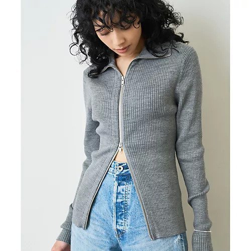 【ウィムガゼット/Whim Gazette】のZIPニット インテリア・キッズ・メンズ・レディースファッション・服の通販 founy(ファニー)  ファッション Fashion レディースファッション Fashion for Women トップス・カットソー Cut & Sew Tops ニット Knit Tops & Sweaters ツイスト Tweed, Tweed Fabric デニム Denim, Jeans Material バランス Balance, Style Balance フィット Fit, Slim Fit フェミニン Feminine, Girly フロント Front, Front Design 2022年 2022 2022-2023秋冬・A/W Autumn/Winter 2022–23 AW22–23 おすすめ Recommended / Our Picks グレー|ID: prp329100004458927 ipo3291000000031211006