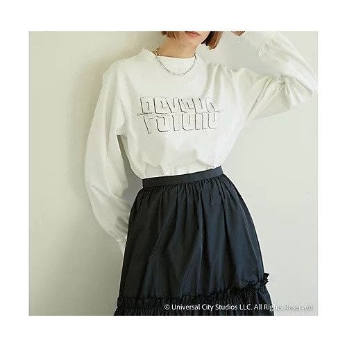 【ウィムガゼット/Whim Gazette】の【ユニバーサルコラボ】PSYCHO ロングTシャツ インテリア・キッズ・メンズ・レディースファッション・服の通販 founy(ファニー) 　ファッション　Fashion　レディースファッション　WOMEN　トップス・カットソー　Tops/Tshirt　シャツ/ブラウス　Shirts/Blouses　ロング / Tシャツ　T-Shirts　カットソー　Cut And Sew　ギャザー　Gather　ダウン　Down　バランス　Balance　ベーシック　Basic　ロング　Long　2022年　2022　2022-2023秋冬・A/W　Aw/Autumn/Winter//Fw/Fall-Winter/2022-2023　オフホワイト|ID: prp329100004458970 ipo3291000000031211119