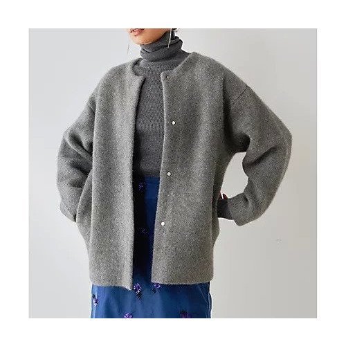 【ウィムガゼット/Whim Gazette】のセッケツニットジャケット インテリア・キッズ・メンズ・レディースファッション・服の通販 founy(ファニー) 　ファッション　Fashion　レディースファッション　WOMEN　アウター　Coat Outerwear　ジャケット　Jackets　2024年　2024　2024-2025秋冬・A/W　Aw/Autumn/Winter/Fw/Fall/2024-2025　インナー　Inner　カシミヤ　Cashmere　カーディガン　Cardigan　ジャケット　Jacket　バランス　Balance　フォルム　Form　ミドル　Middle　グレー|ID: prp329100004458997 ipo3291000000031211554