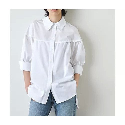 【ウィムガゼット/Whim Gazette】の【EVA MANN】ハーフスリーブシャツ 人気、トレンドファッション・服の通販 founy(ファニー) 　ファッション　Fashion　レディースファッション　Fashion for Women　トップス・カットソー　Cut & Sew Tops　シャツ・ブラウス・オフィスカジュアル　Elegant Blouses & Button-Ups　ギャザー　Gathered, Ruffled　クラシック　Classic, Timeless Style　シェイプ　Shape, Slim Fit　ショルダー　Shoulder, Shoulder Strap　ストレート　Straight, Straight Cut　スリーブ　Sleeve, Long Sleeve / Short Sleeve　ハーフ　Half, Half-Length　バランス　Balance, Style Balance　モダン　Modern, Contemporary　ヨーク　Yoke, Yoke Design　2022年　2022　2022 春夏 S/S　Spring/Summer 2022 SS22　エレガント 上品　Elegant　 other-1|ID: prp329100004459018 ipo3291000000031211628