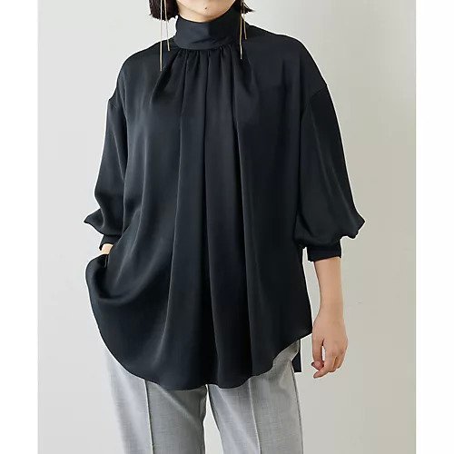 【ウィムガゼット/Whim Gazette】のハイネックギャザープルオーバー インテリア・キッズ・メンズ・レディースファッション・服の通販 founy(ファニー) https://founy.com/ ファッション Fashion レディースファッション Fashion for Women トップス・カットソー Cut & Sew Tops カジュアルプルオーバー・ニットトップス Pullovers & Knit Tops / Casual Pullovers ギャザー Gathered, Ruffled クラシカル Classical, Vintage-Inspired サテン Satin, Glossy Fabric シルク Silk, 100% Silk ジャケット Jacket, Outerwear スタイリッシュ Stylish, Fashionable ハイネック High Neck, Mock Neck ピーチ Peach, Soft Touch フロント Front, Front Design 2022年 2022 2022-2023秋冬・A/W Autumn/Winter 2022–23 AW22–23 エレガント 上品 Elegant |ID: prp329100004459020 ipo3291000000031211635