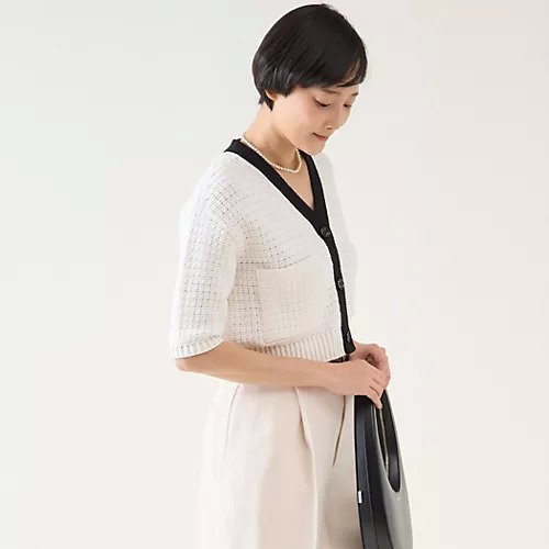 【マルティニーク/martinique】のペーパーミックスカーディガン 人気、トレンドファッション・服の通販 founy(ファニー) 　ファッション　Fashion　レディースファッション　Fashion for Women　トップス・カットソー　Cut & Sew Tops　カーディガン・羽織り　Layered Style Cardigans　おすすめ　Recommended / Our Picks　カーディガン　Cardigan, Knitwear　コンパクト　Compact, Small Size　バランス　Balance, Style Balance　ポケット　Pocket, Pocket Detail　半袖　Short Sleeve, Half Sleeve　other-2|ID: prp329100004459073 ipo3291000000031251767