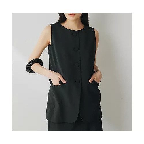 【ウィムガゼット/Whim Gazette】のクルーネックジレ 人気、トレンドファッション・服の通販 founy(ファニー) 　ファッション　Fashion　レディースファッション　Fashion for Women　アウター　Coat / Outerwear Collection　トップス・カットソー　Cut & Sew Tops　ベスト&ジレ / 重ね着スタイル　Vests & Gilets　2025年　2025　2025春夏・S/S　Spring/Summer 2025 SS25　クラシカル　Classical, Vintage-Inspired　ストレッチ　Stretch, Stretchy Fabric　タイトスカート　Pencil Skirt, Tight Skirt　フォルム　Silhouette, Form　ベスト　Vest, Waistcoat　エレガント 上品　Elegant　other-3|ID: prp329100004459077 ipo3291000000031251777