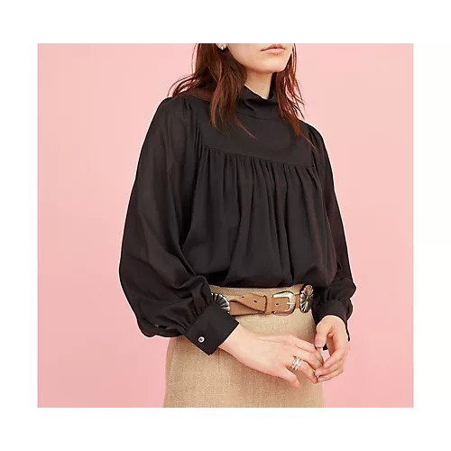 【ウィムガゼット/Whim Gazette】のレーヨンギャザーブラウス 人気、トレンドファッション・服の通販 founy(ファニー) 　ファッション　Fashion　レディースファッション　Fashion for Women　トップス・カットソー　Cut & Sew Tops　シャツ・ブラウス・オフィスカジュアル　Elegant Blouses & Button-Ups　2022年　2022　2022 春夏 S/S　Spring/Summer 2022 SS22　ギャザー　Gathered, Ruffled　スタンド　Stand Collar, Upright Stand　ハイネック　High Neck, Mock Neck　ヨーク　Yoke, Yoke Design　リラックス　Relax, Relaxed Fit　エレガント 上品　Elegant　 other-1|ID: prp329100004459085 ipo3291000000031211884