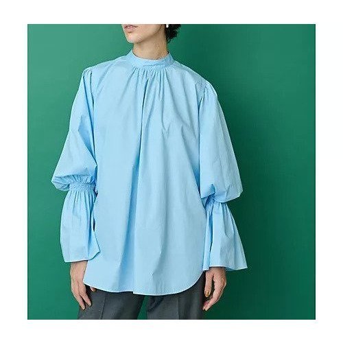 【ウィムガゼット/Whim Gazette】の【THE PAUSE】フレアスリーブギャザーブラウス 人気、トレンドファッション・服の通販 founy(ファニー) 　ファッション　Fashion　レディースファッション　Fashion for Women　トップス・カットソー　Cut & Sew Tops　シャツ・ブラウス・オフィスカジュアル　Elegant Blouses & Button-Ups　ヴィンテージ　Vintage Style　グラデーション　Gradient, Ombre　スウェット / スエット　Sweatshirt, Sweatwear　スタンド　Stand Collar, Upright Stand　スリーブ　Sleeve, Long Sleeve / Short Sleeve　タイプライター　Typewriter Fabric, Crisp Cotton　トレンド　Trend, Trending Now　バランス　Balance, Style Balance　ボトム　Bottoms, Lower Wear　ワーク　Workwear, Utility Style　2022年　2022　2022-2023秋冬・A/W　Autumn/Winter 2022–23 AW22–23　other-3|ID: prp329100004459104 ipo3291000000031237829
