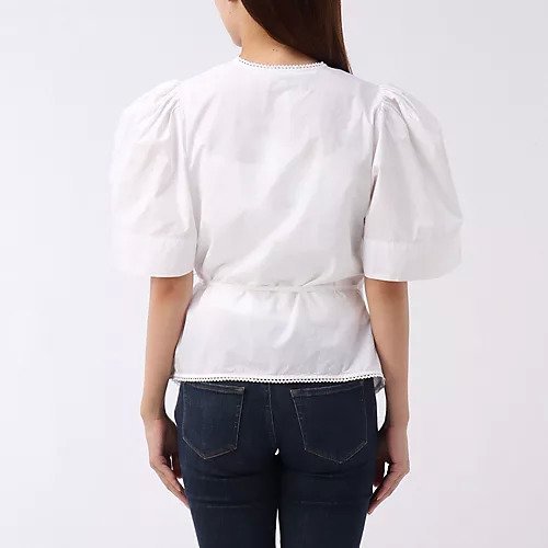 【ウィムガゼット/Whim Gazette】の【GANNI】カシュクールブラウス 人気、トレンドファッション・服の通販 founy(ファニー) 　ファッション　Fashion　レディースファッション　Fashion for Women　トップス・カットソー　Cut & Sew Tops　シャツ・ブラウス・オフィスカジュアル　Elegant Blouses & Button-Ups　インナー　Innerwear　春　Spring　カラフル　Colorful Design　コレクション　Collection, Seasonal Line　コンパクト　Compact, Small Size　スカラップ　Scallop, Scalloped Edge　スリーブ　Sleeve, Long Sleeve / Short Sleeve　タートル　Turtleneck, Turtle Collar　ニューヨーク　New York, NYC Style　バランス　Balance, Style Balance　フィット　Fit, Slim Fit　フロント　Front, Front Design　プリント　Print, Printed Pattern　ラップ　Wrap, Wrap Design　ロンドン　London Style, British Inspired　A/W・秋冬　Autumn/Winter　2022年　2022　S/S・春夏　SS, Spring/Summer, Warm Season　2022-2023秋冬・A/W　Autumn/Winter 2022–23 AW22–23　夏　Summer　other-3|ID: prp329100004459121 ipo3291000000031237843