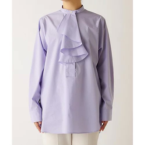 【ウィムガゼット/Whim Gazette】のフロントフリルブラウス 人気、トレンドファッション・服の通販 founy(ファニー) 　ファッション　Fashion　レディースファッション　Fashion for Women　トップス・カットソー　Cut & Sew Tops　シャツ・ブラウス・オフィスカジュアル　Elegant Blouses & Button-Ups　2022年　2022　2022-2023秋冬・A/W　Autumn/Winter 2022–23 AW22–23　おすすめ　Recommended / Our Picks　クラシカル　Classical, Vintage-Inspired　シンプル　Simple, Minimal　ジャケット　Jacket, Outerwear　ストレッチ　Stretch, Stretchy Fabric　タイプライター　Typewriter Fabric, Crisp Cotton　パープル　Purple, Violet　フリル　Frill, Ruffle　エレガント 上品　Elegant　other-2|ID: prp329100004459152 ipo3291000000031237870