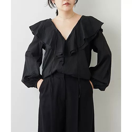 【ウィムガゼット/Whim Gazette】のネックフリルブラウス 人気、トレンドファッション・服の通販 founy(ファニー) 　ファッション　Fashion　レディースファッション　Fashion for Women　トップス・カットソー　Cut & Sew Tops　シャツ・ブラウス・オフィスカジュアル　Elegant Blouses & Button-Ups　秋　Autumn　スリーブ　Sleeve, Long Sleeve / Short Sleeve　バランス　Balance, Style Balance　ビッグ　Big, Oversized　フリル　Frill, Ruffle　ベビー　Baby, Babywear　リボン　Ribbon, Bow　2022年　2022　2022-2023秋冬・A/W　Autumn/Winter 2022–23 AW22–23　エレガント 上品　Elegant　other-2|ID: prp329100004459154 ipo3291000000031237872