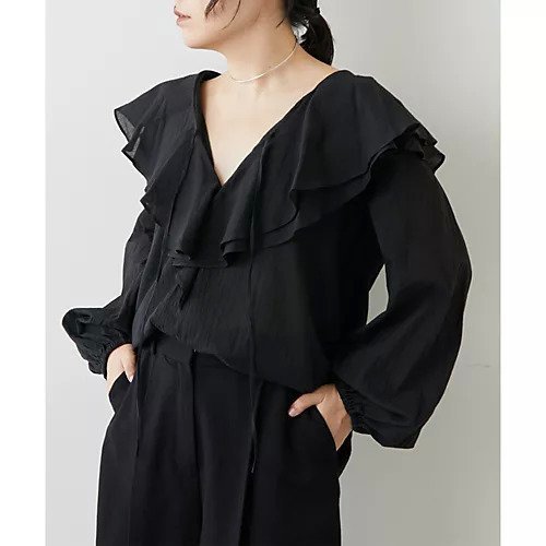 【ウィムガゼット/Whim Gazette】のネックフリルブラウス 人気、トレンドファッション・服の通販 founy(ファニー) 　ファッション　Fashion　レディースファッション　Fashion for Women　トップス・カットソー　Cut & Sew Tops　シャツ・ブラウス・オフィスカジュアル　Elegant Blouses & Button-Ups　秋　Autumn　スリーブ　Sleeve, Long Sleeve / Short Sleeve　バランス　Balance, Style Balance　ビッグ　Big, Oversized　フリル　Frill, Ruffle　ベビー　Baby, Babywear　リボン　Ribbon, Bow　2022年　2022　2022-2023秋冬・A/W　Autumn/Winter 2022–23 AW22–23　エレガント 上品　Elegant　other-3|ID: prp329100004459154 ipo3291000000031237873