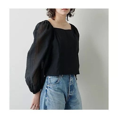 【ウィムガゼット/Whim Gazette】のボリュームスリーブ ブラウス インテリア・キッズ・メンズ・レディースファッション・服の通販 founy(ファニー) 　ファッション　Fashion　レディースファッション　WOMEN　トップス・カットソー　Tops/Tshirt　シャツ/ブラウス　Shirts/Blouses　ボリュームスリーブ / フリル袖　Volume Sleeve　インナー　Inner　エレガント 上品　Elegant　コルセット　Corset　スクエア　Square　スリーブ　Sleeve　デコルテ　Decolletage　2022年　2022　2022 春夏 S/S　Ss,Spring/Summer,2022　ブラック|ID: prp329100004459164 ipo3291000000031212184