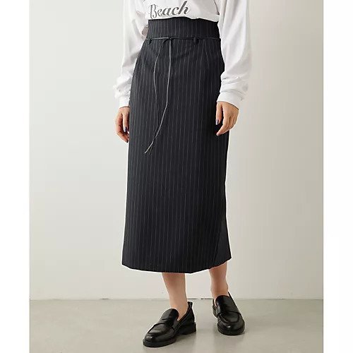 【ウィムガゼット/Whim Gazette】のキョウネンロングスカート インテリア・キッズ・メンズ・レディースファッション・服の通販 founy(ファニー) 　ファッション　Fashion　レディースファッション　Fashion for Women　スカート　Skirts　ロングスカート　Long Skirts / Maxi & Midi Skirts　カットソー　Cut and Sewn Top　クラシカル　Classical, Vintage-Inspired　クール　Cool, Chic　シューズ　Shoes, Footwear　シンプル　Simple, Minimal　ストライプ　Stripe, Striped Pattern　ストレッチ　Stretch, Stretchy Fabric　スリット　Slit, Slit Detail　タイトスカート　Pencil Skirt, Tight Skirt　ミドル　Middle Length, Mid Height　おすすめ　Recommended / Our Picks　2023年　2023　2023-2024秋冬・A/W　Autumn/Winter 2023–24 AW23–24　エレガント 上品　Elegant　ネイビー|ID: prp329100004459204 ipo3291000000031212322