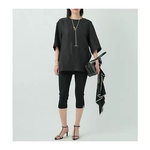 【カオス/Chaos】のパースローブTシャツ インテリア・キッズ・メンズ・レディースファッション・服の通販 founy(ファニー) 　ファッション　Fashion　レディースファッション　WOMEN　トップス・カットソー　Tops/Tshirt　シャツ/ブラウス　Shirts/Blouses　ロング / Tシャツ　T-Shirts　2025年　2025　2025春夏・S/S　Ss,Spring/Summer,2025　シンプル　Simple　セットアップ　Set Up　フォルム　Form　フロント　Front　ラウンド　Round　半袖　Short Sleeve　夏　Summer　スミクロ|ID: prp329100004459237 ipo3291000000032186472