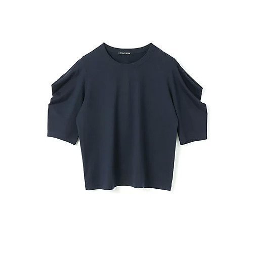 【ミズイロ インド/mizuiro ind】のドレープスリーブT インテリア・キッズ・メンズ・レディースファッション・服の通販 founy(ファニー) 　ファッション　Fashion　レディースファッション　WOMEN　なめらか　Smooth　カットソー　Cut And Sew　シルク　Silk　シンプル　Simple　ドレープ　Drape　ネイビー|ID: prp329100004459240 ipo3291000000031212481