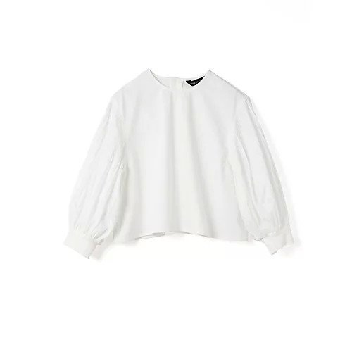 【ミズイロ インド/mizuiro ind】のプリーツパフスリーブプルオーバー インテリア・キッズ・メンズ・レディースファッション・服の通販 founy(ファニー) 　ファッション　Fashion　レディースファッション　WOMEN　トップス・カットソー　Tops/Tshirt　プルオーバー　Pullover　ショート　Short　ツイル　Twill　ブロード　Broad　プリーツ　Pleats　エレガント 上品　Elegant　オフホワイト|ID: prp329100004459255 ipo3291000000031212556