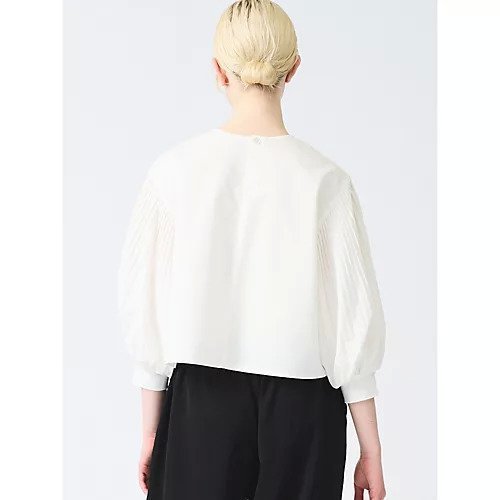 【ミズイロ インド/mizuiro ind】のプリーツパフスリーブプルオーバー 人気、トレンドファッション・服の通販 founy(ファニー) 　ファッション　Fashion　レディースファッション　WOMEN　トップス・カットソー　Tops/Tshirt　プルオーバー　Pullover　ショート　Short　ツイル　Twill　ブロード　Broad　プリーツ　Pleats　エレガント 上品　Elegant　other-3|ID: prp329100004459255 ipo3291000000031252127