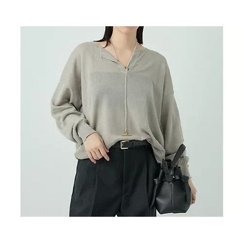 【カオス/Chaos】のヴェータリネンプルオーバーニット インテリア・キッズ・メンズ・レディースファッション・服の通販 founy(ファニー) 　ファッション　Fashion　レディースファッション　WOMEN　トップス・カットソー　Tops/Tshirt　ニット　Knit Tops　プルオーバー　Pullover　2025年　2025　2025春夏・S/S　Ss,Spring/Summer,2025　スキッパー　Skipper　エレガント 上品　Elegant　グレージュ|ID: prp329100004459258 ipo3291000000031212568