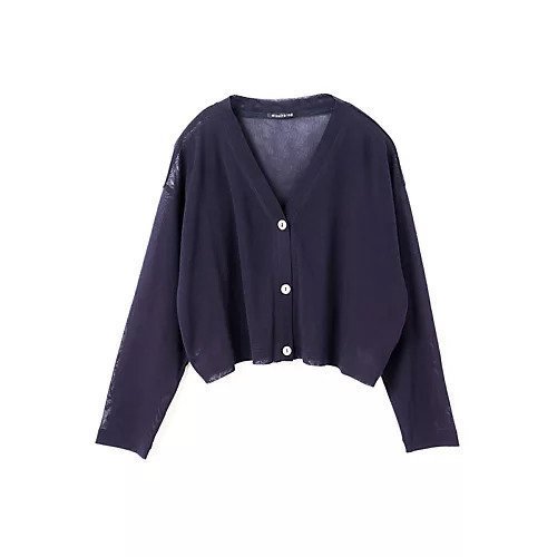 【ミズイロ インド/mizuiro ind】のメッシュVネックショートカーディガン インテリア・キッズ・メンズ・レディースファッション・服の通販 founy(ファニー) 　ファッション　Fashion　レディースファッション　WOMEN　トップス・カットソー　Tops/Tshirt　カーディガン　Cardigans　Vネック　V-Neck　インナー　Inner　ショート　Short　ストレッチ　Stretch　メッシュ　Mesh　ネイビー|ID: prp329100004459261 ipo3291000000031212584