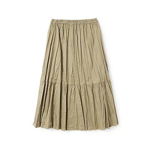 【ミズイロ インド/mizuiro ind】のワッシャープリーツティアードスカート インテリア・キッズ・メンズ・レディースファッション・服の通販 founy(ファニー) 　ファッション　Fashion　レディースファッション　WOMEN　スカート　Skirt　ティアードスカート　Tiered Skirts　ツイル　Twill　ランダム　Random　リラックス　Relax　エレガント 上品　Elegant　ベージュ|ID: prp329100004459266 ipo3291000000031212607
