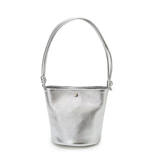 【トプカピ/TOPKAPI】のシュリンクレザー ノットハンドル 2way ショルダーバッグ インテリア・キッズ・メンズ・レディースファッション・服の通販 founy(ファニー) 　ファッション　Fashion　レディースファッション　Fashion for Women　バッグ　Bags　コンパクト　Compact, Small Size　ジャケット　Jacket, Outerwear　バケツ　Bucket, Bucket Style　ポケット　Pocket, Pocket Detail　モダン　Modern, Contemporary　シルバー|ID: prp329100004459282 ipo3291000000033440513